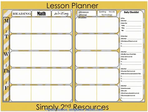 Digitallesson Planner Lesson Plan Book Template Printable