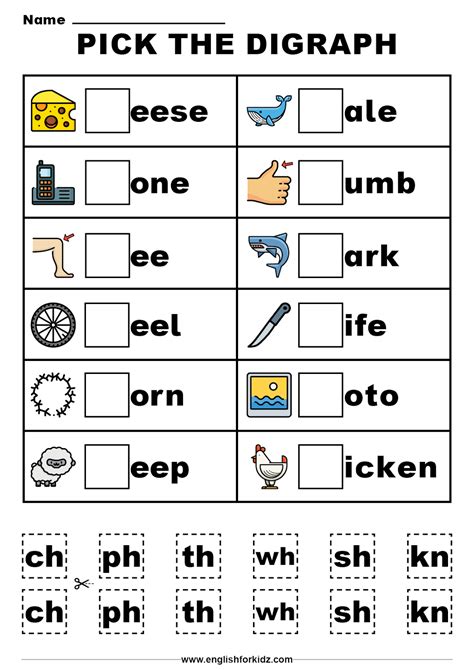 Digraph Worksheets Free Printable