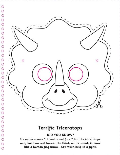 Dinosaur Printable Mask