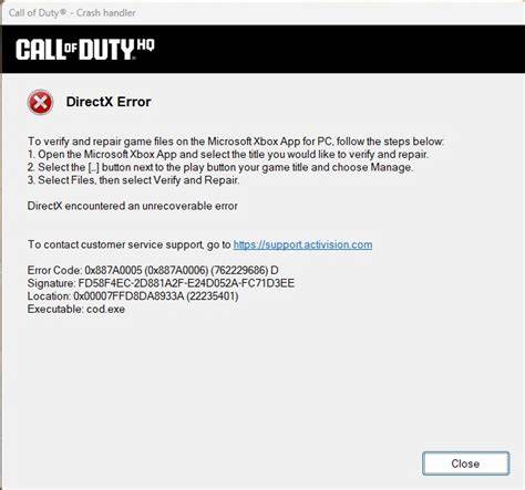 Common Causes of the DirectX Error