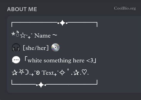 Discord Bio Template Tumblr