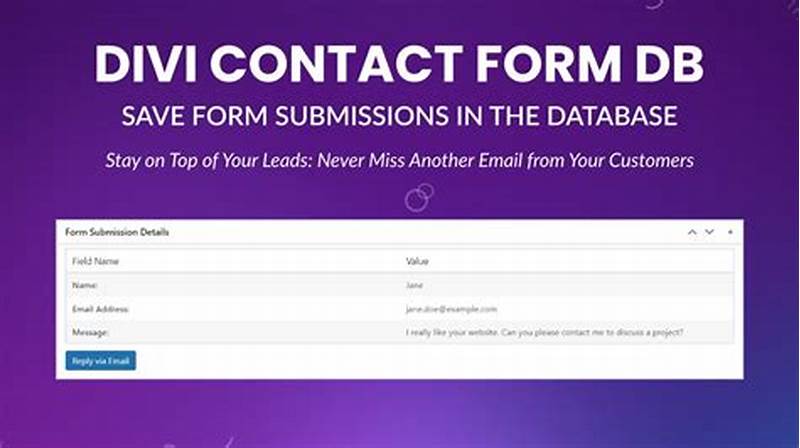 Divi Contact Form Save To Database