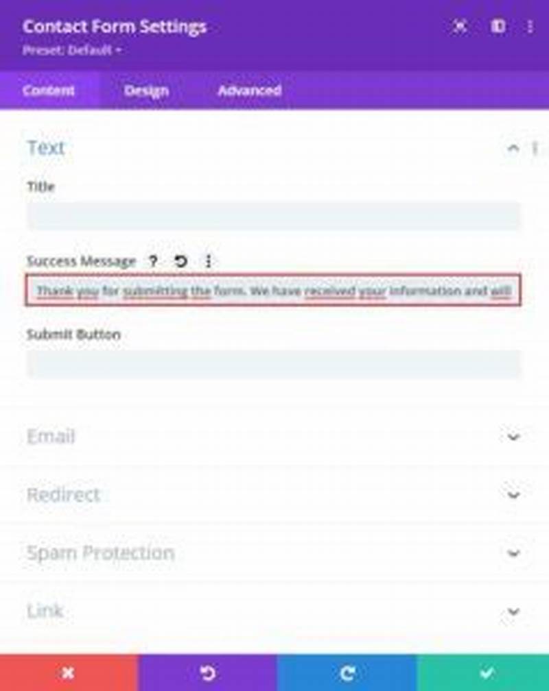 Divi Contact Form Success Message Color