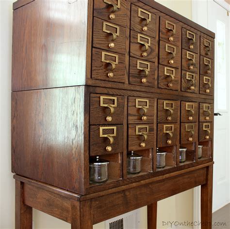 Diy Library Card Catalog Cabinet
