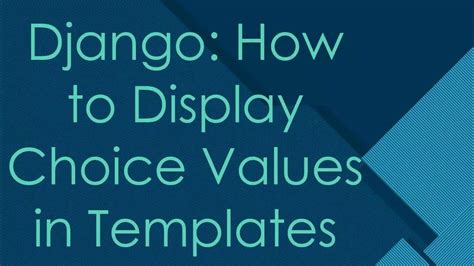 Django Display Choice Value