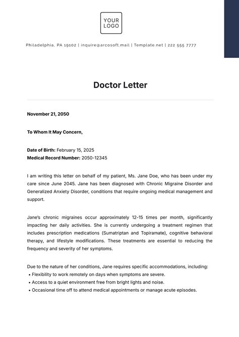 Doctors Letter Template
