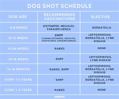 Dog Shots Chart