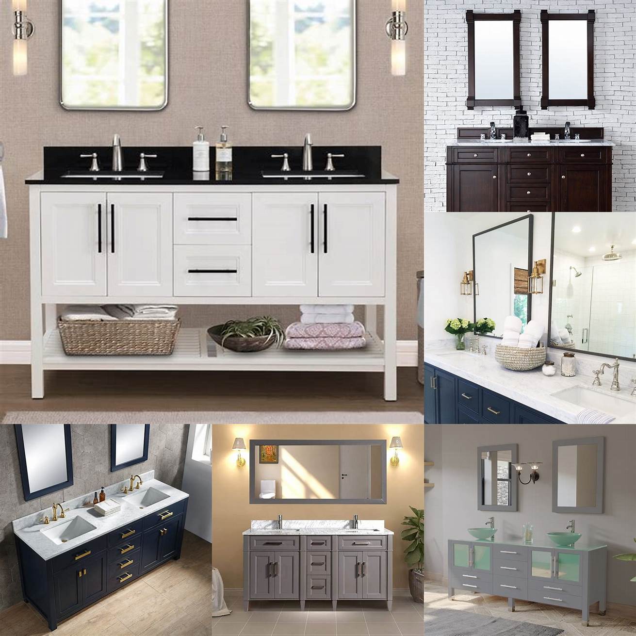 Double Sink Bathroom Vanity with Transitional Design