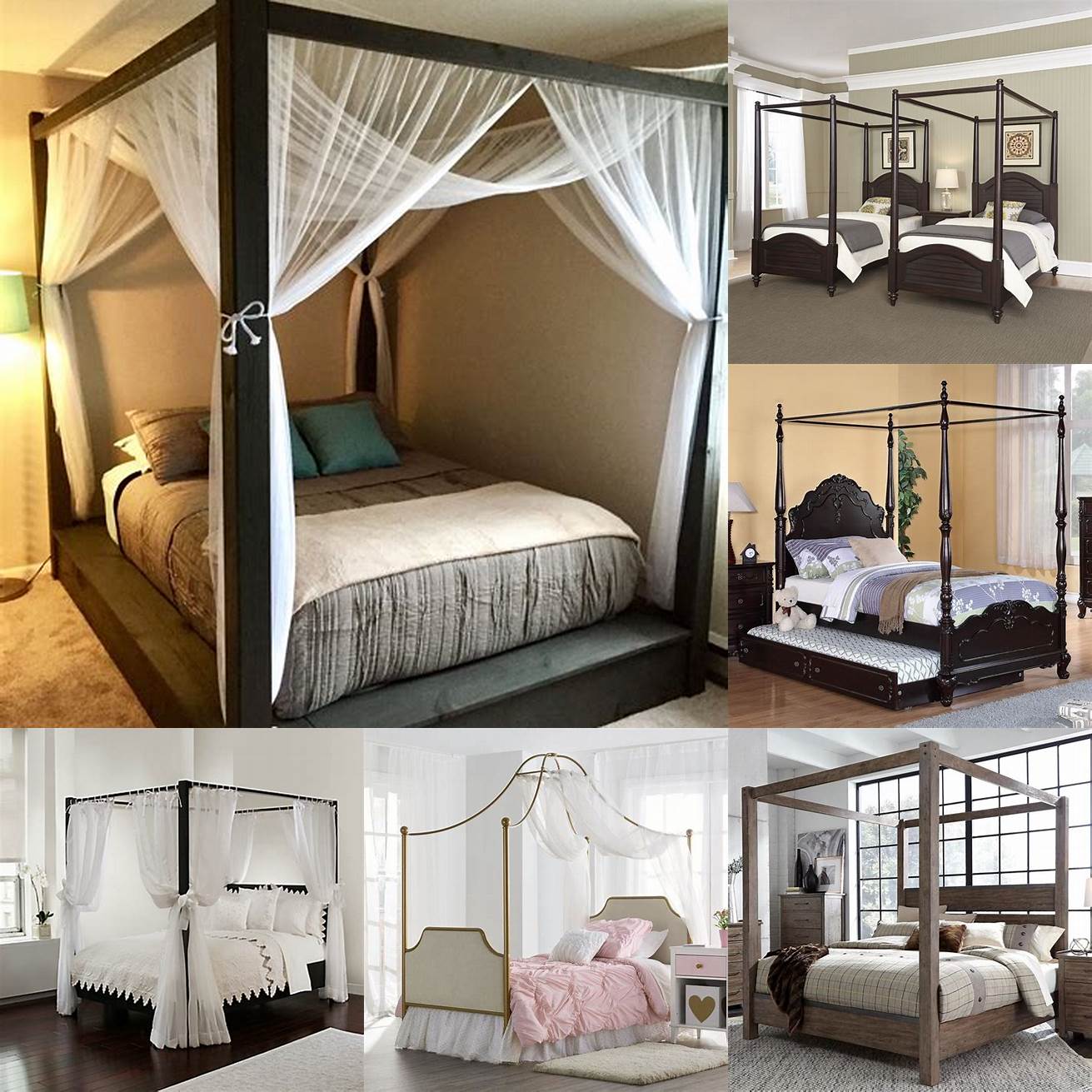 Double bed with a canopy