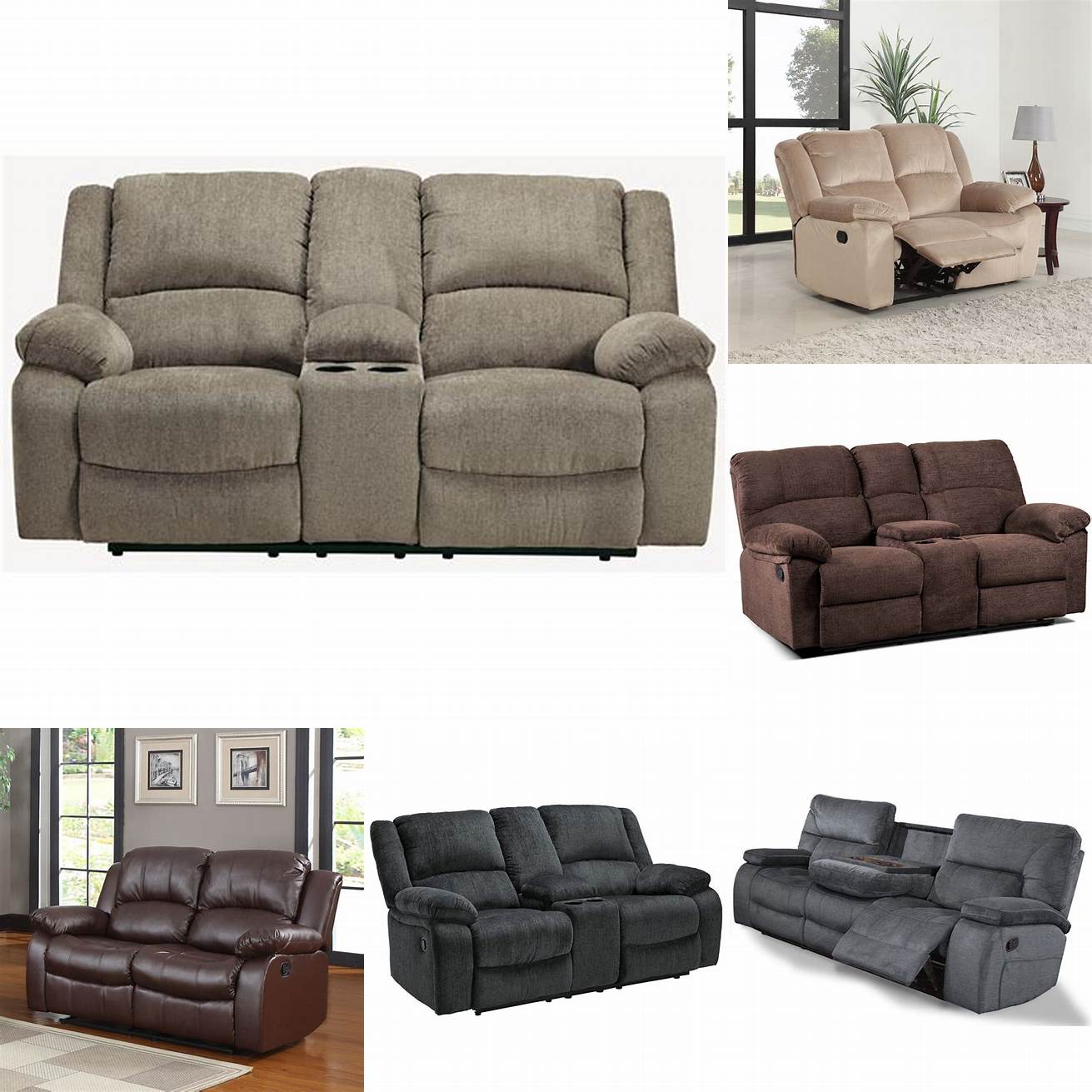 Double recliner sofa in a living room