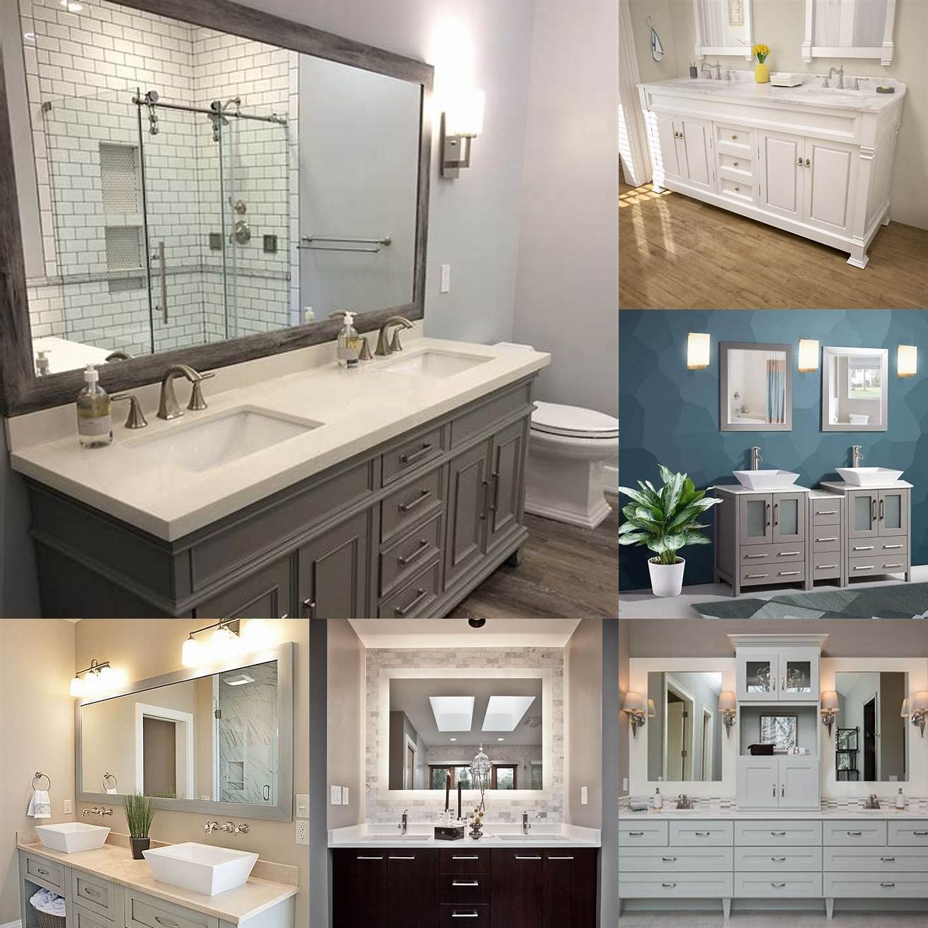 Double vanities Double vanities are ideal for larger bathrooms or for couples who need their own sink space