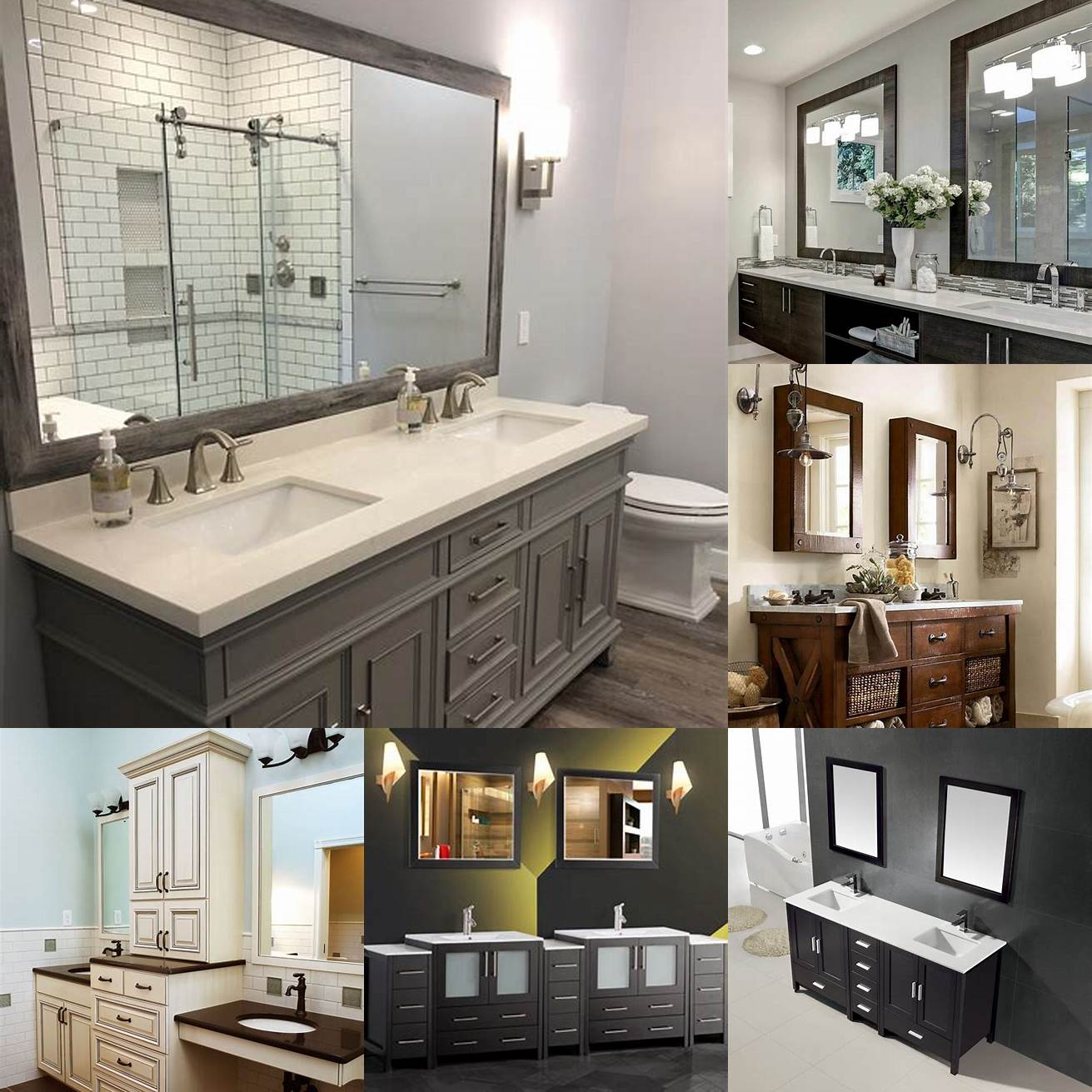 Double vanities are perfect for couples or families who share a bathroom They come in different styles and sizes and they can be made of different materials such as wood metal and glass They provide ample storage space and countertop space However they take up more floor space than other types of vanities