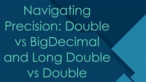 Double vs BigDecimal