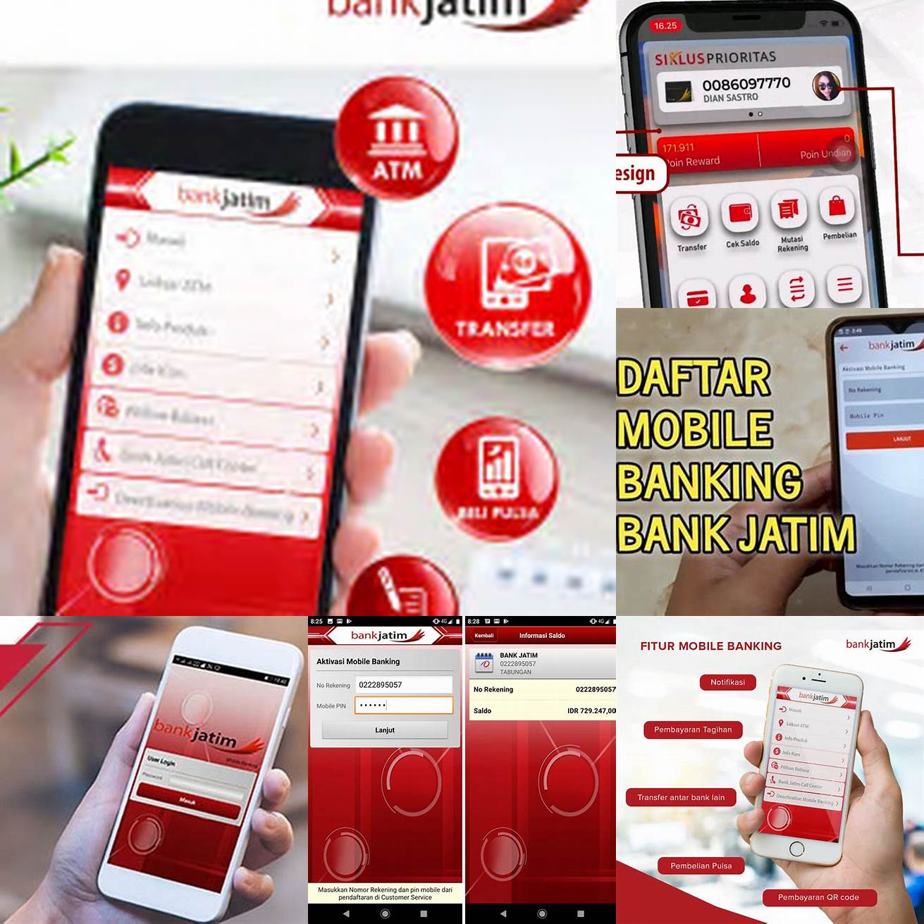 Download aplikasi mobile banking Bank Jatim di Google Play Store atau App Store