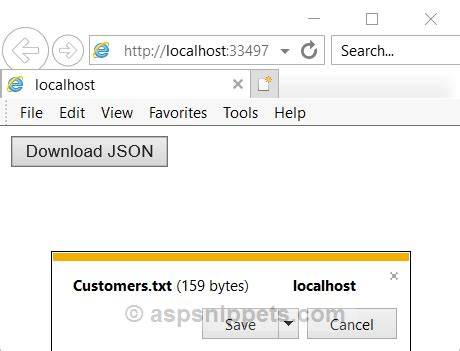 Download JSON object as a file from browser