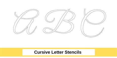 Downloadable Printable Cursive Letter Stencils