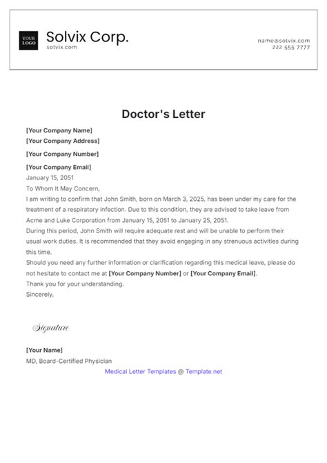 Dr Letter Template