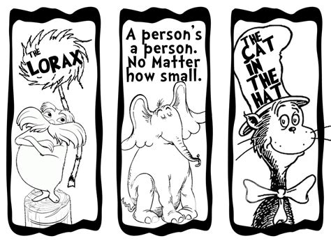 Dr Seuss Bookmarks Printable Free