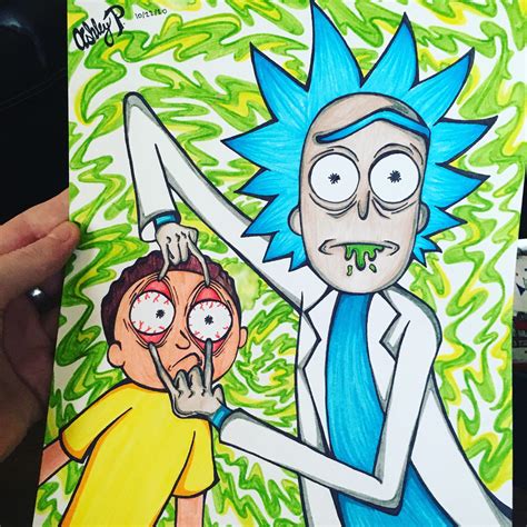 Drawing Of Rick And Morty