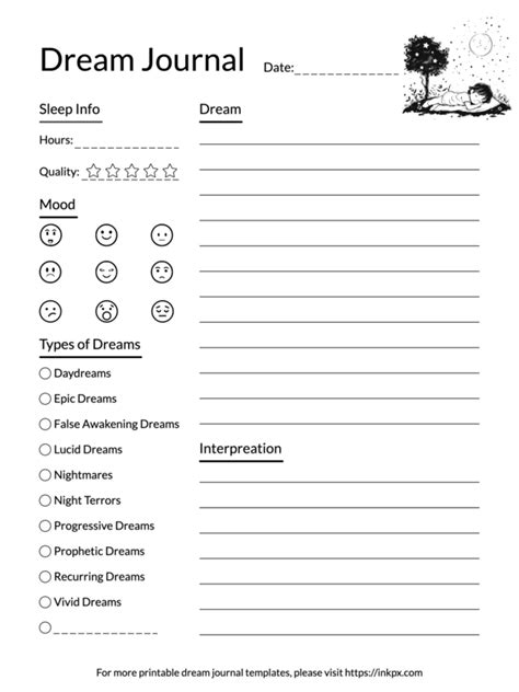 Dream Diary Template