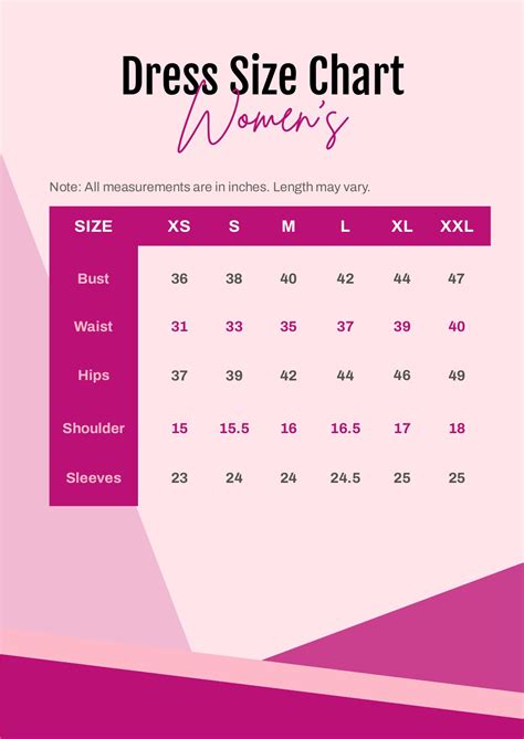 Dress Sizes Chart For Women