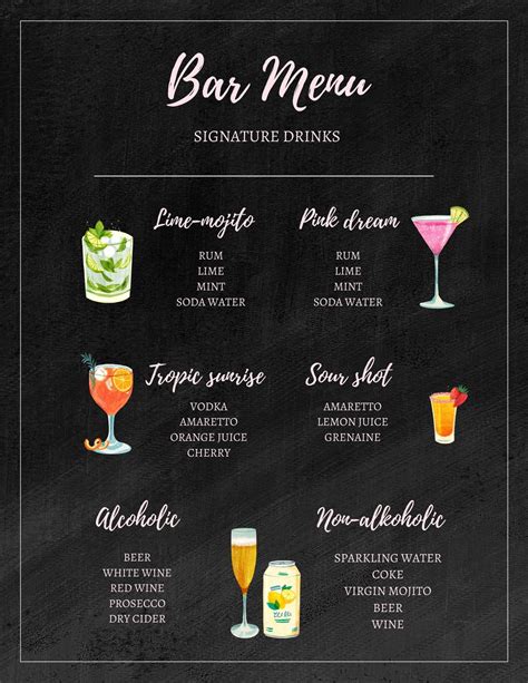 Drink Menu Templates