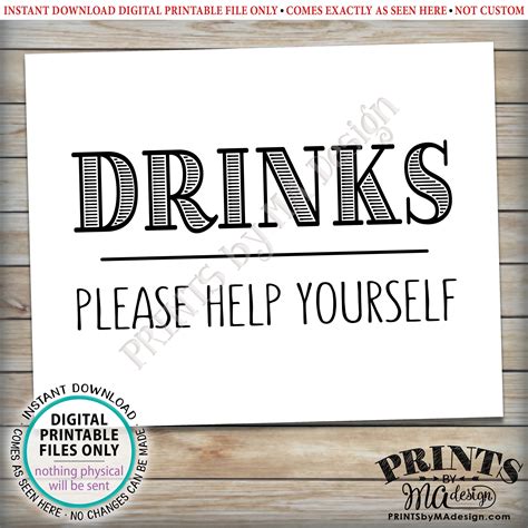 Drinks Sign Printable