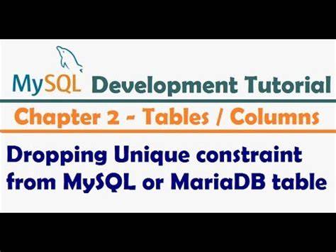 Dropping Unique constraint from MySQL table