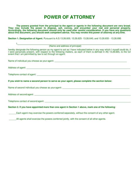 Durable Power Of Attorney Online Form Printable