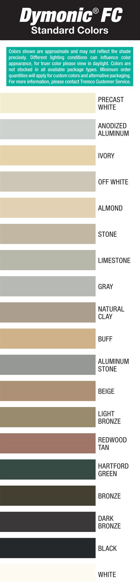 Dymonic Fc Color Chart