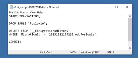 EF Migrations Rollback last applied migration