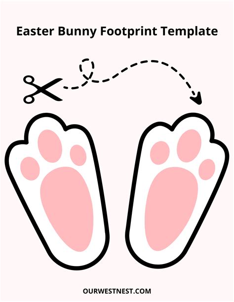 Easter Bunny Footprint Template