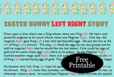Easter Left Right Game Free Printable