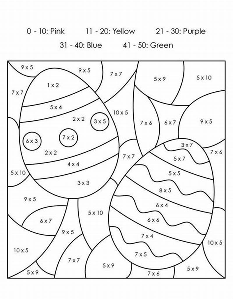 Easter Math Coloring Pages