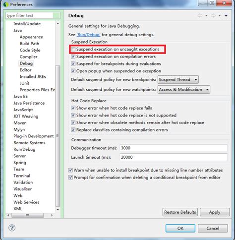 Eclipse debugger always blocks on ThreadPoolExecutor without any obvious exception why
