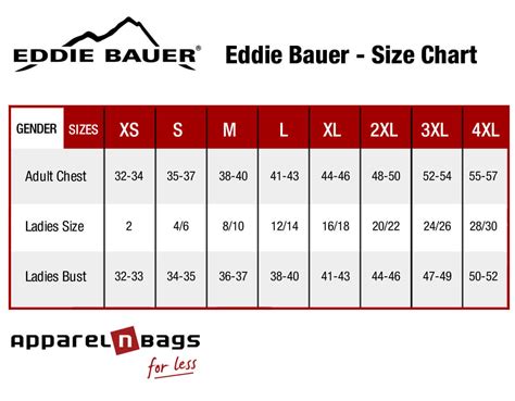 Eddie Bauer Size Chart