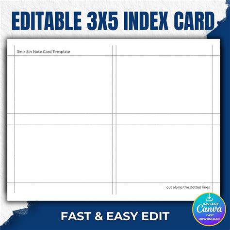 Editable 3x5 Index Card Template