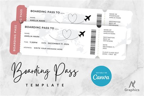 Editable Boarding Pass Template