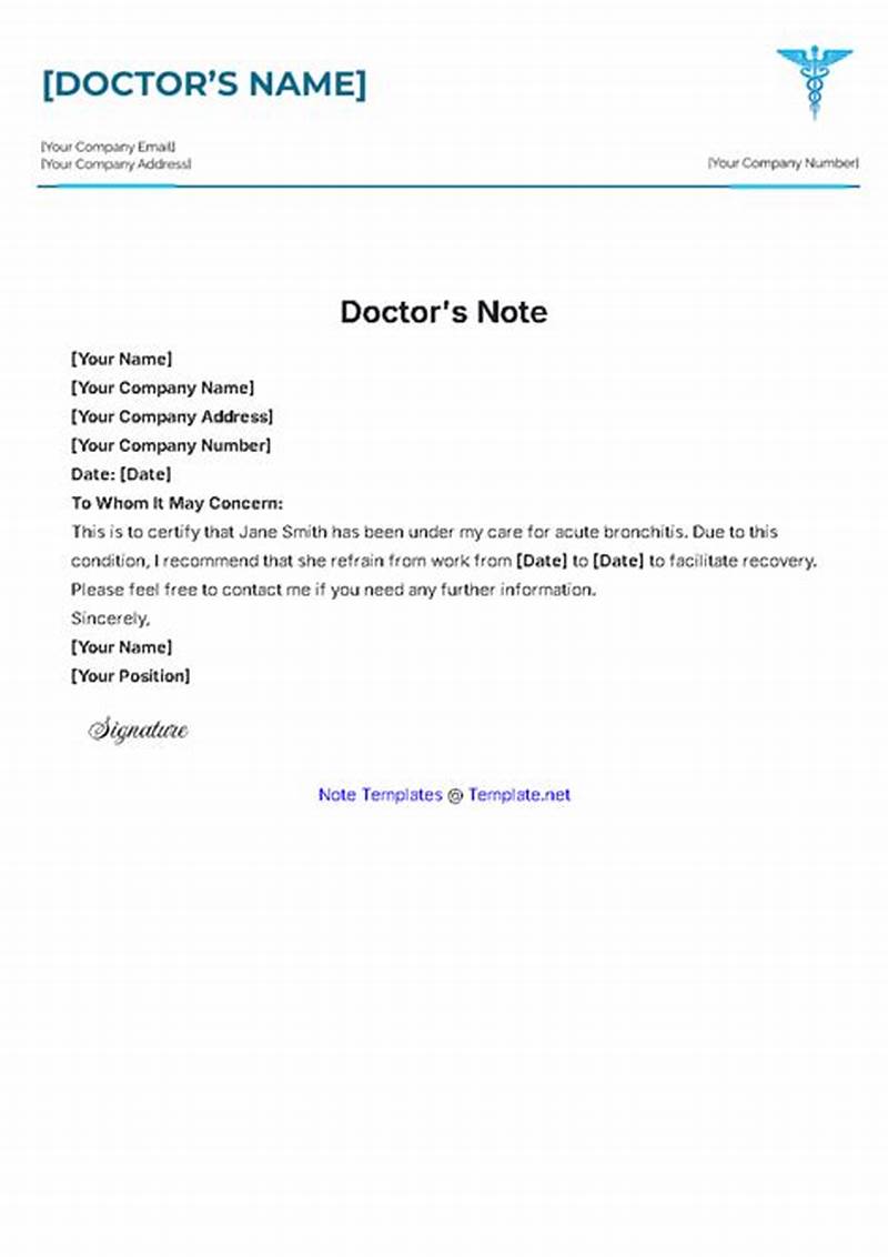 Editable Doctors Note Template