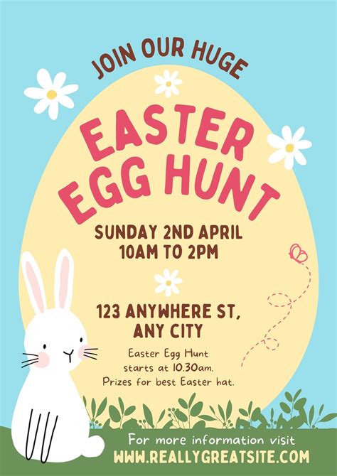 Editable Free Printable Easter Egg Hunt Flyer Template