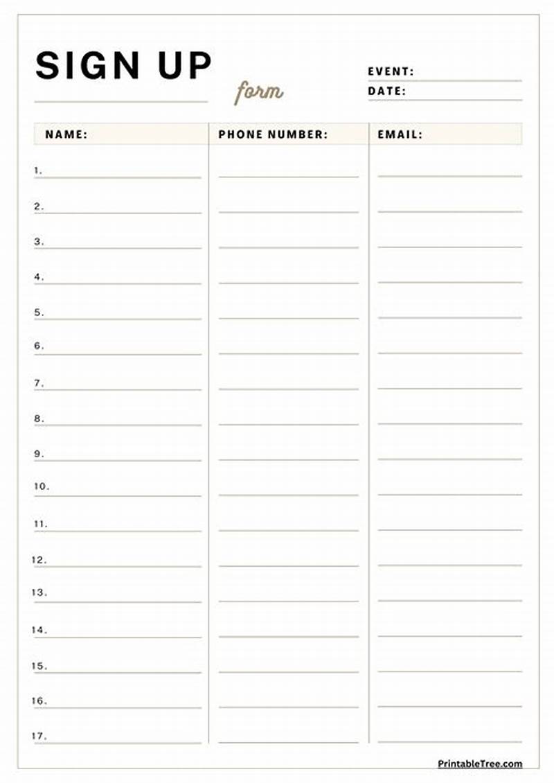 Editable Printable Sign In Sheet