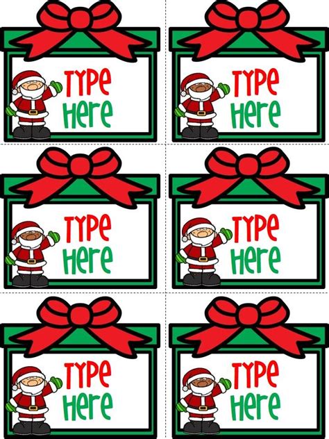 Editable Tag Template Free Christmas Gift Tags