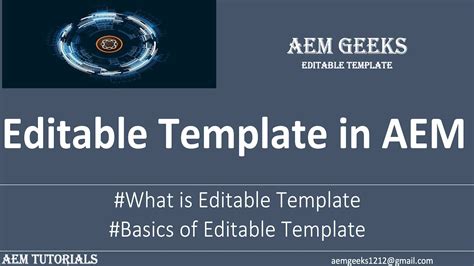 Editable Templates In Aem