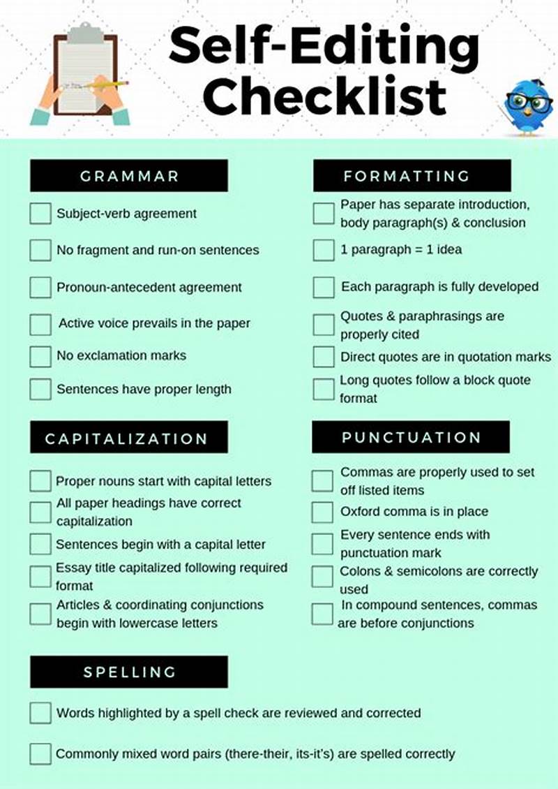 Editing Checklist Printable