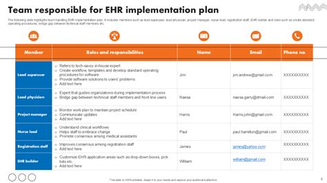 Ehr Implementation Plan Template