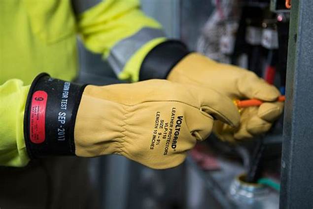 Electrical Safety Gloves on Power Lines