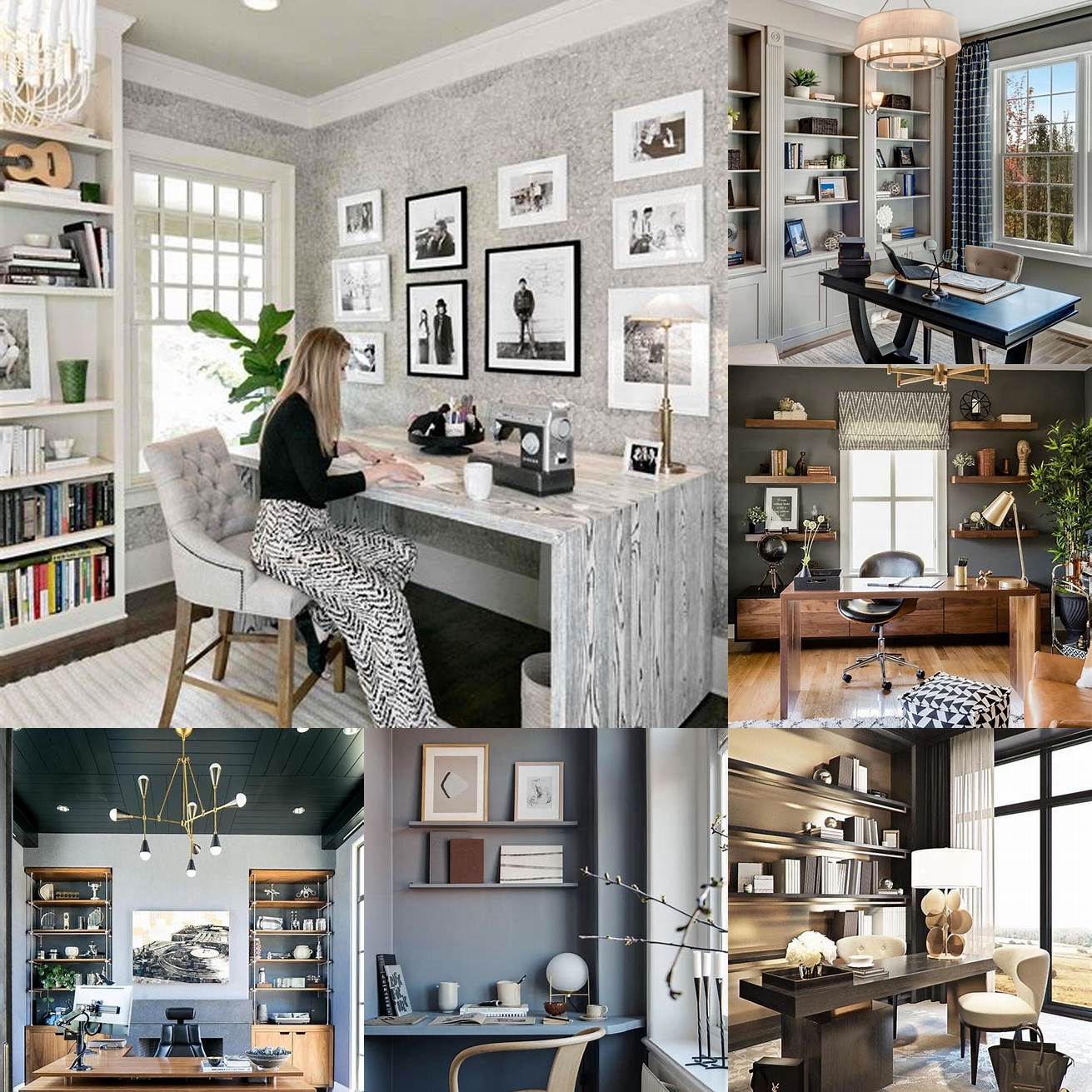 Elegant and Serene Home Office with Inspire Me Home Decor Furniture