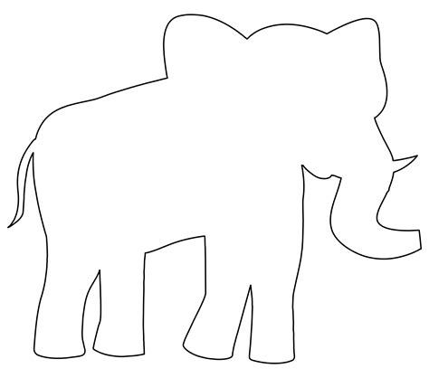 Elephant Outline Printable