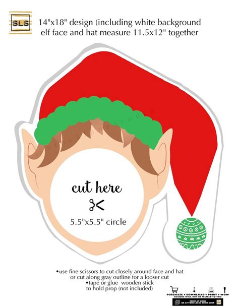 Elf Face Cut Out Template
