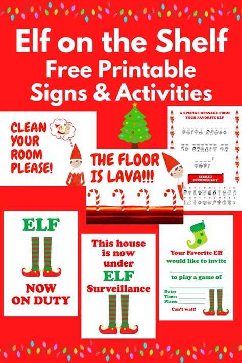 Elf On The Shelf Printable Signs Free